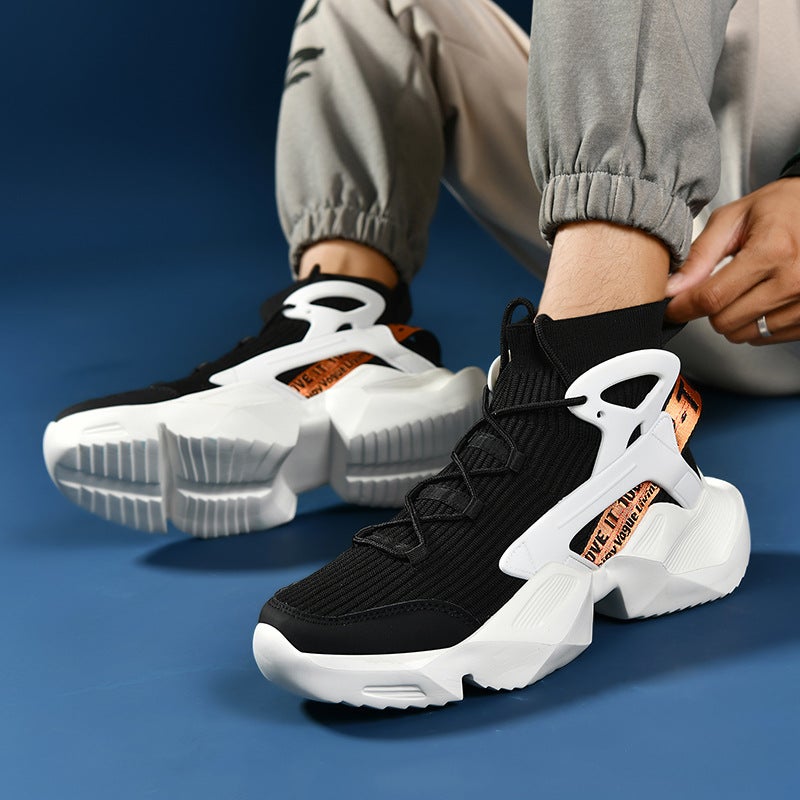 Spring And Men'S Outdoor Sports And Casual Shoes Korean Style Socks Shoes Fashionable Fly Woven Men'S Shoes Large Size Sports Shoes - Image 1